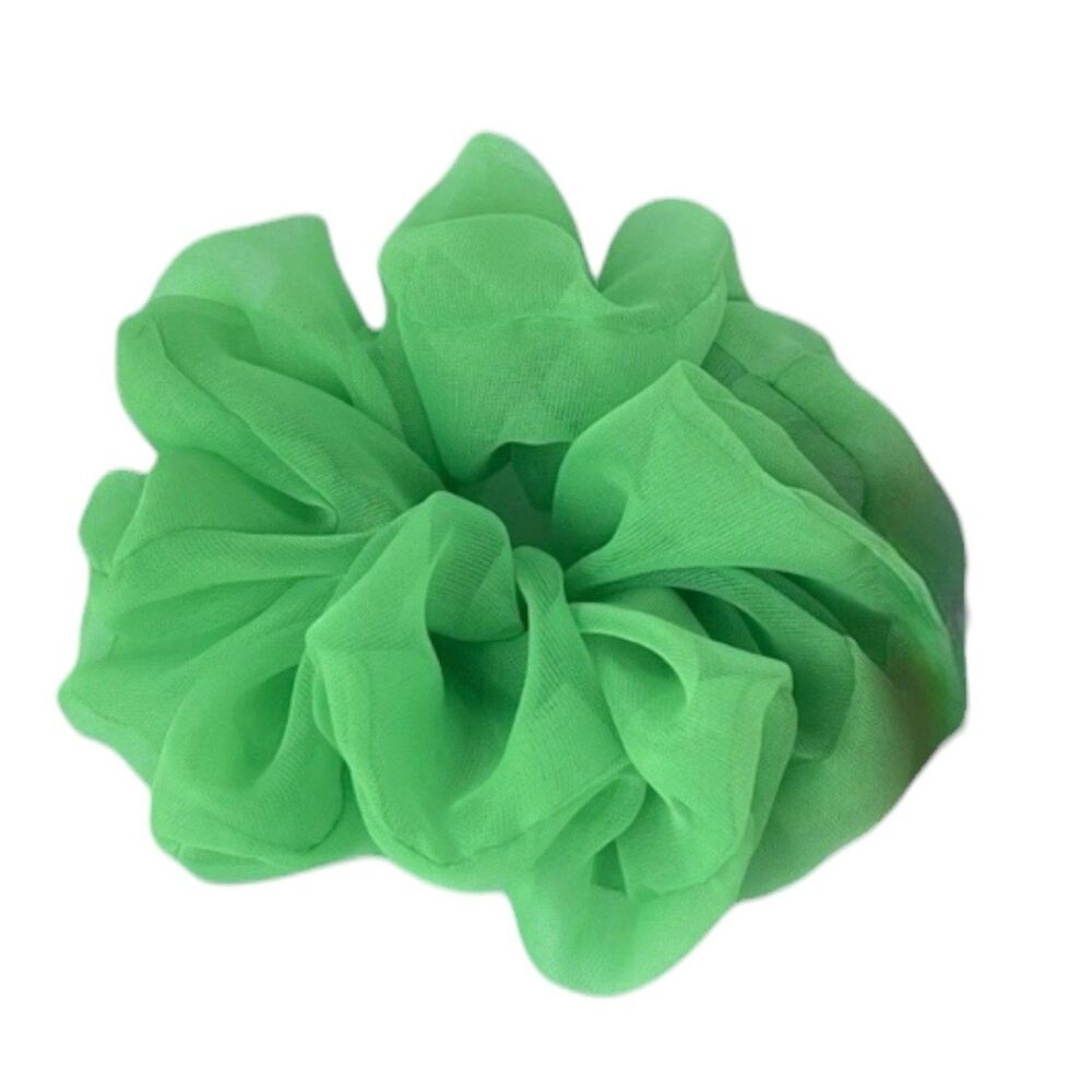 New Chiffon Scrunchie Hair Tie XLarge Green - Picture 5 of 7